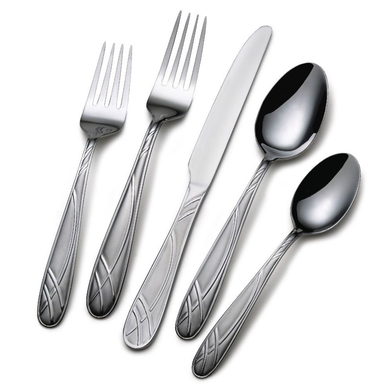 Pfaltzgraff Hoopla Frost 20-Piece Stainless Steel Flatware Set, Service for 4