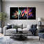 «Neon Splatter City Skyline at Night», ensemble de 3 toiles murales-131364564