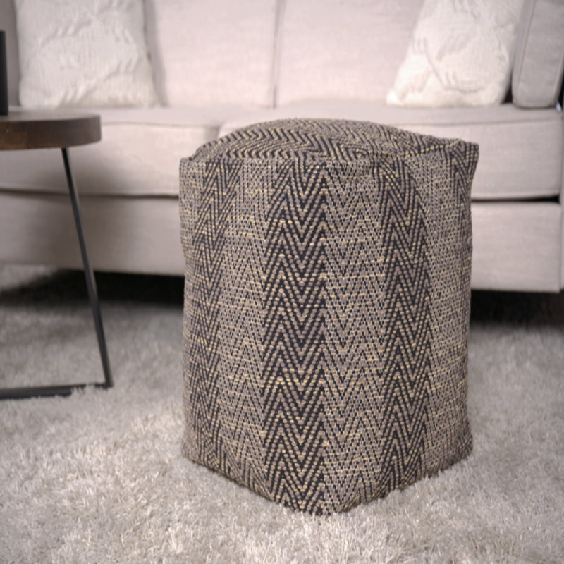 Modern Design Handcrafted Cotton Pouf, Softness and Comfort, Brown