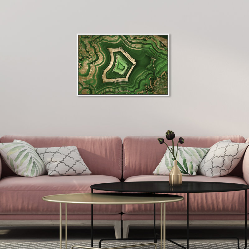 «Abstract Dreaming About Emerald Geode Crystals», impression sur toile tendue, H 20 po x l 30 po, Toile tendue