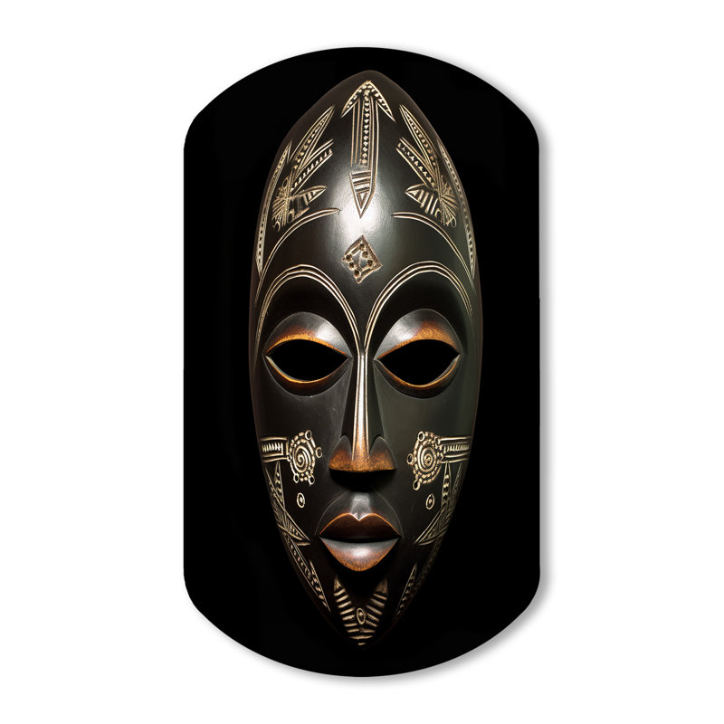 Cerys - art mural asymétrique en métal tribal africain, H 43 po x l 23 po