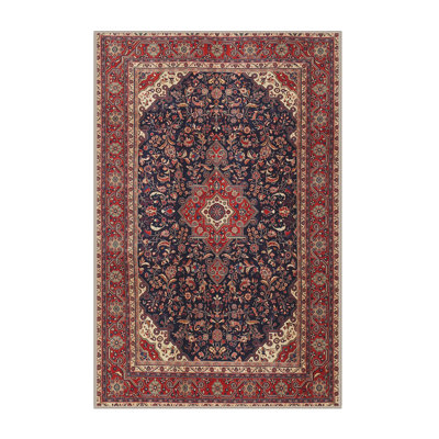 Tapis décoratif rouge à motif oriental Ehlers