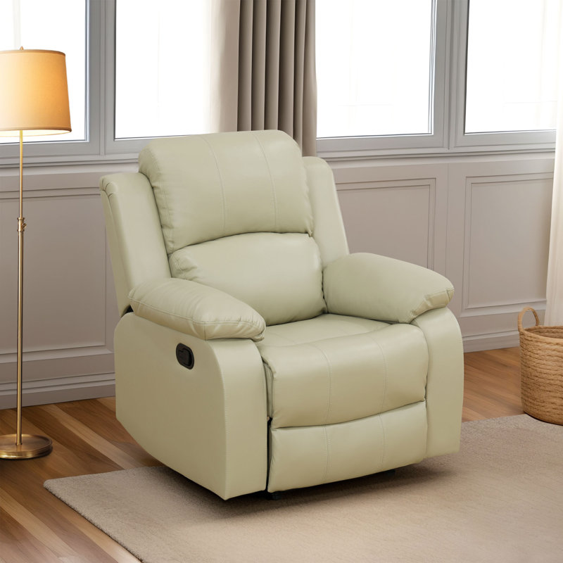 Fauteuil inclinable de salon, Similicuir beige Jenesi