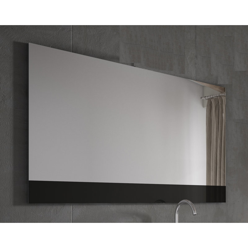 Cowgill Flat Wall Mirror, Black, 28" x 24"