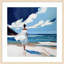 «Woman Walking On the Beach» par Williamsdale, reproduction d'art murale en bois-700897136-700897151