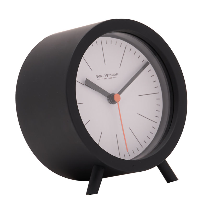 Analogue Quartz Movement / Crystal Alarm Tabletop Clock, Black