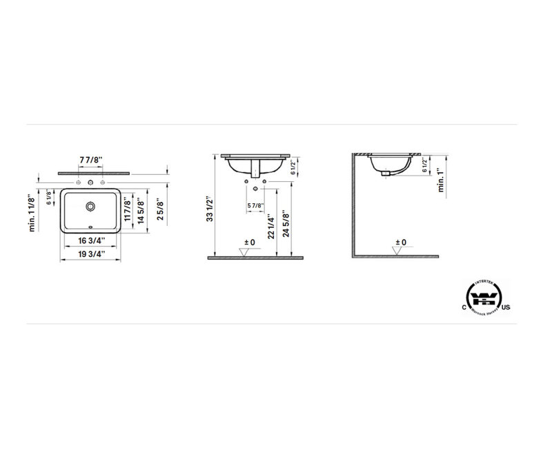 Cheviot Products Seville 14.62'' White Vitreous China Rectangular Bathroom Sink with Overflow