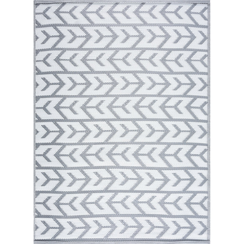Tapis intérieur / extérieur gris Aubreonna, Rectangle 6 pi x 9 pi