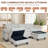 Modular Sectional Sofa, Corduroy U-Shape Sectional Couch With 2 Movable Ottoman For Living Room-1318907773