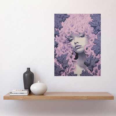 Wall Art Print Tree Nymph Lavender Purple Woodland Forest Spirit Conceptual Artwork Poster