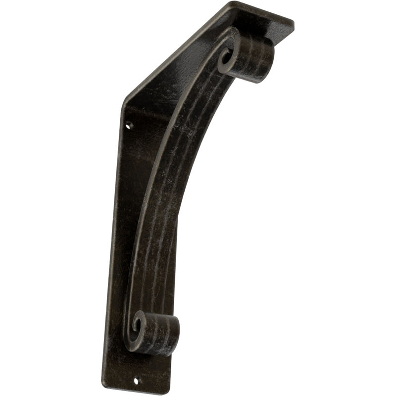 Support en fer forgé Legacy, Argenté antique chaleureux, H 8 po x l 2 po x P 5,5 po