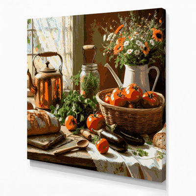 Art mural sur toile brun, "Thanksgiving"