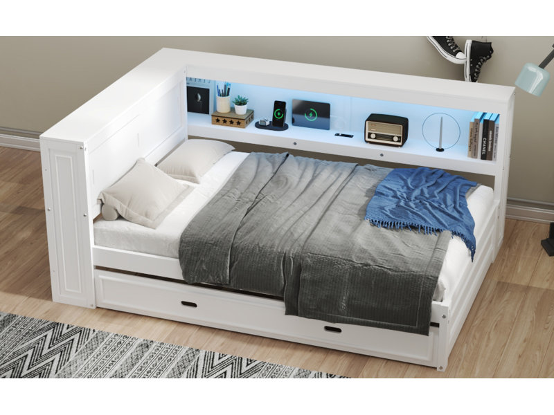 Lit de jour Van avec couchette et tablettes de rangement Van