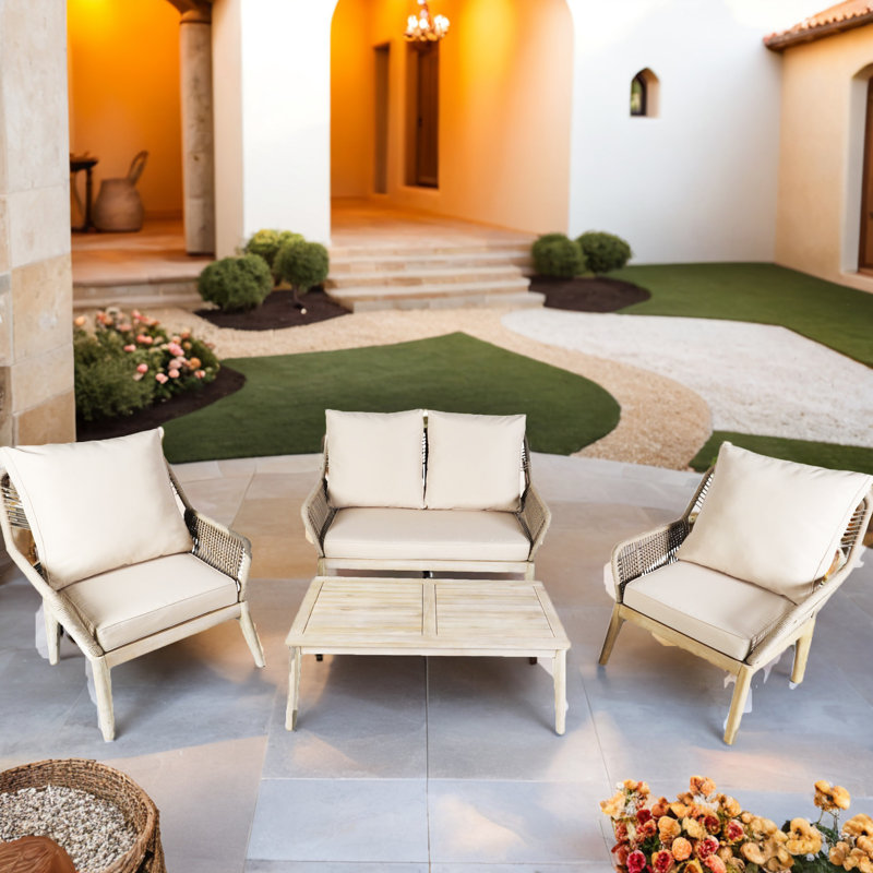Acacia 4 - Piece Patio Conversation Sets With Cushions