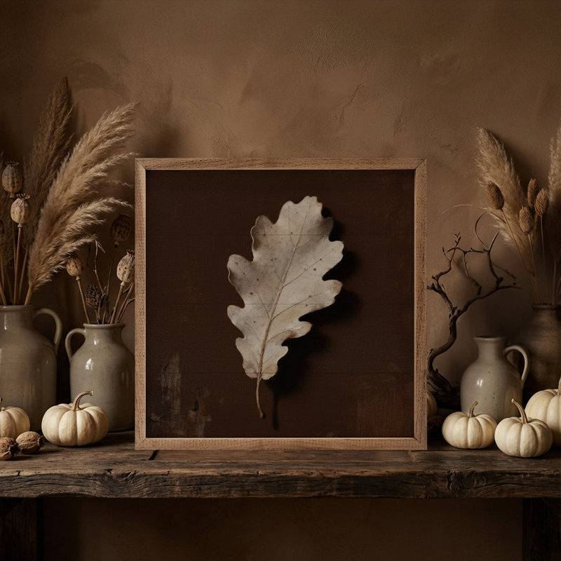 Neutral Oak Leaf, 4" H x 4" W