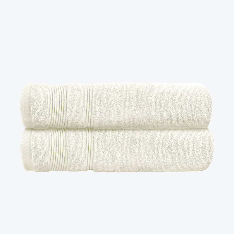 Quick Dry Luxury Standard Cotton Bath Towels Set, Cream