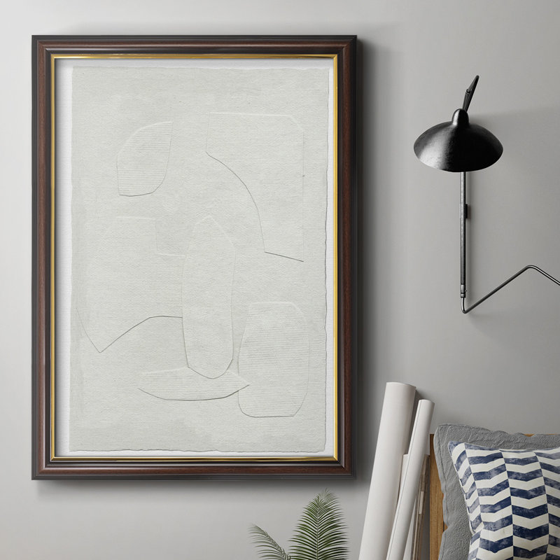 «Paperwork III» - Peinture sur toile encadrée, H 20 po x l 16 po x P 2,5 po
