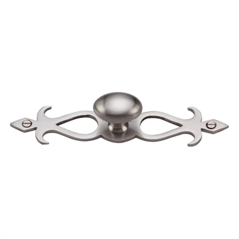 Heritage Brass Heritage Cabinet Knob Oval/Backplate Design 32mm, Satin Nickel