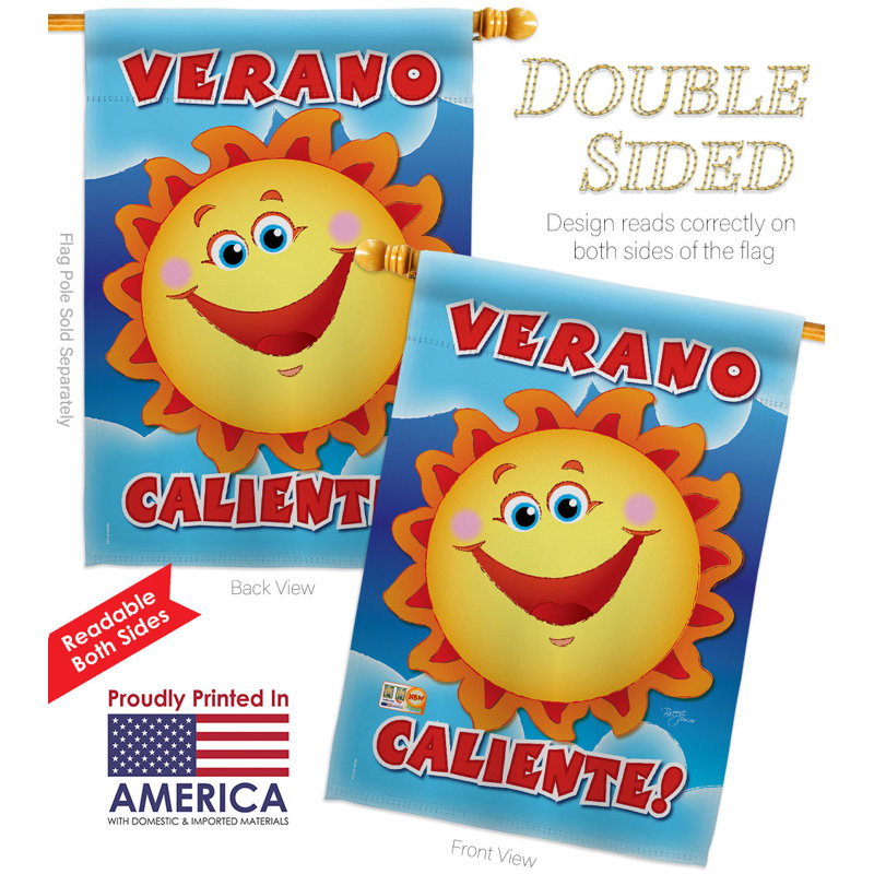 Drapeau de maison en polyester 40 H x 28 l Verano Caliente