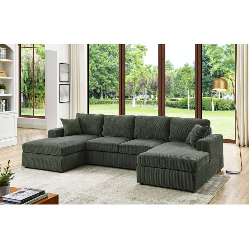 Loette 3-Piece Corduroy Sectional Sofa | Wayfair