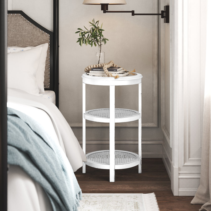 Table de bout en verre, Blanc