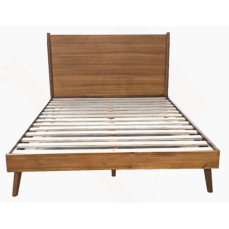 Solid Wood Platform Bed (BED), King, Brown