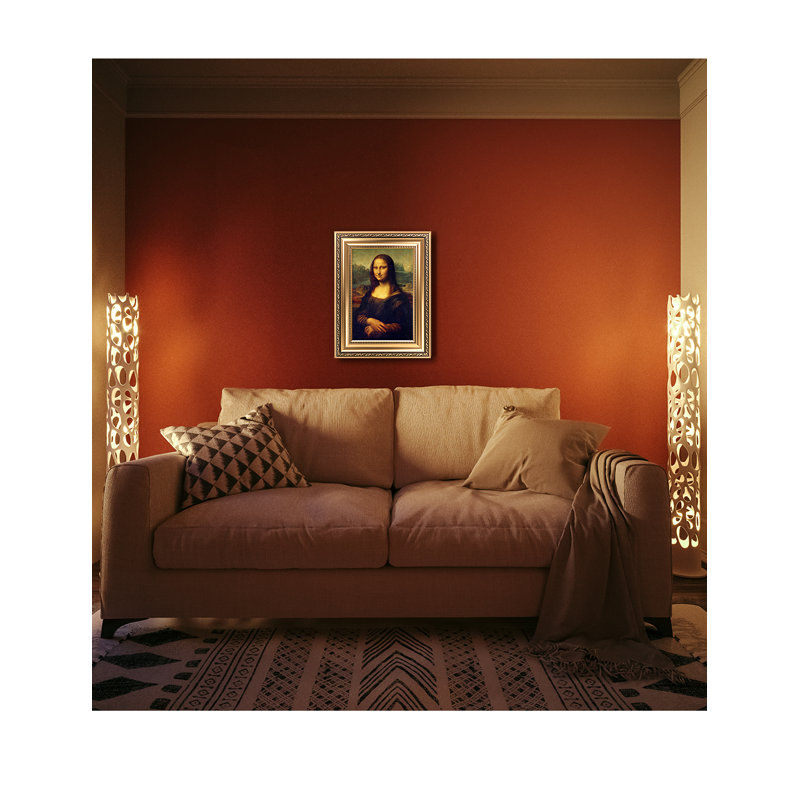 «Mona Lisa» par Leonardo da Vinci, reproduction sur toile, Cadre bronze, H 18 po x l 12 po x P 1,5 po