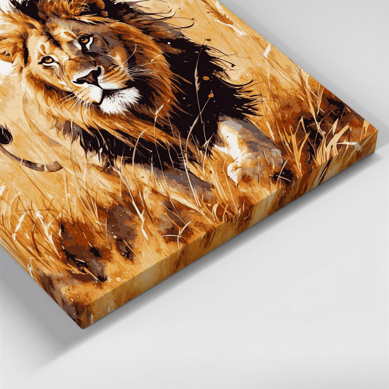 «Big Cats Bush Lion», art mural sur toile, H 12 po x l 12 po