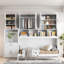 Lit escamotable simple de taille simple avec garde-robe et 2 tiroirs de rangement, configuration d'armoire gauche / droite personnalisable, lit mural sans sommier-6055493