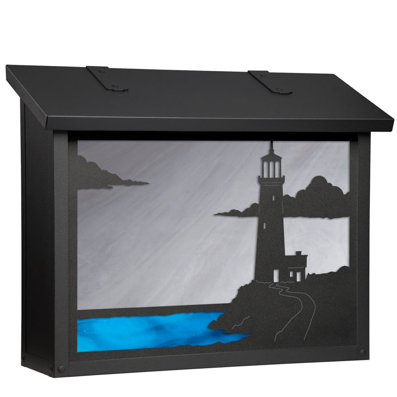 Boîte aux lettres murale, Noir texturé, Blanc vaporeux