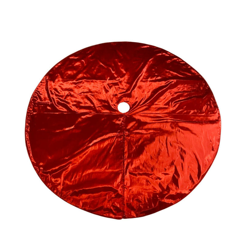 Jupe d'arbre de Noël métallique Vickerman , Rouge, H 72 po x l 1 po