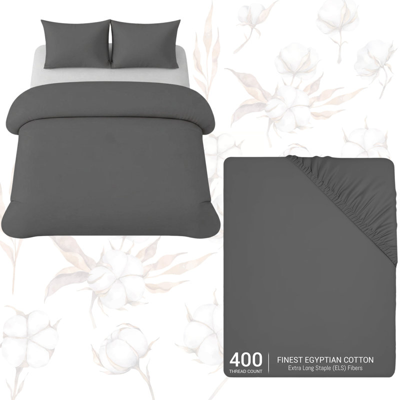 Cotton No Pattern Duvet Cover Set, Single