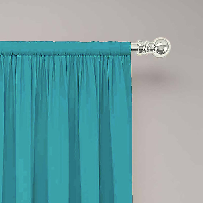 Cadenza Microfiber Rod Pocket Panel Pair (2 Panels), 40" W x 63" L, Aegean