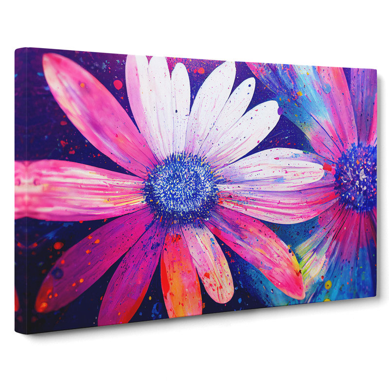Daisy Flower Splash Vol.3 - Wrapped Canvas, 35cm H x 50cm W x 3cm D