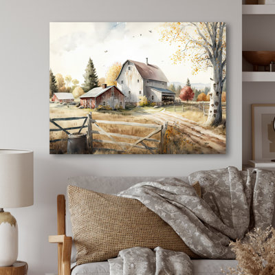 «Beautiful Barn In Spring II», art mural sur toile paysage de grange