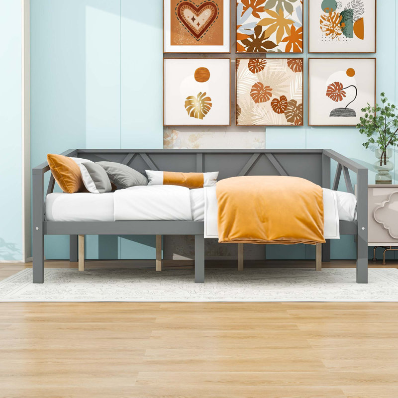 Cladinoro Wood Daybed with Slats, Full, Gray
