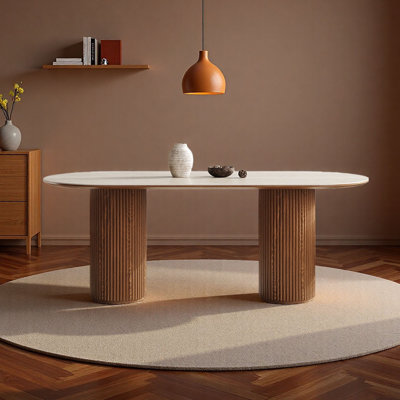 Cream-Style Oval Retro Rock Table