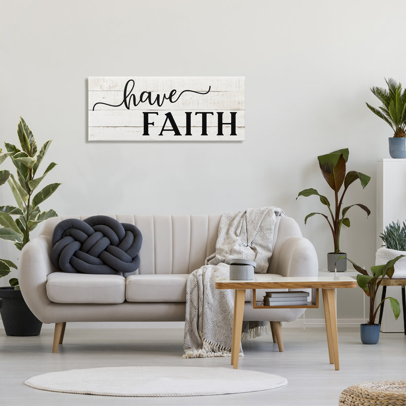 «Have Faith», motif de planches de campagne, Plaque en bois, H 17 po x l 40 po