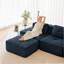 Canapé modulaire en forme de L de 117 pouces avec tissu en velours côtelé, siège profond, repose-pieds amovible et design capitonné élégant pour le confort du salon-1276013603-1276015580