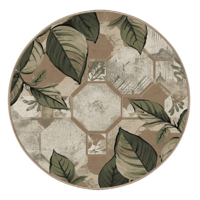 Machine Washable Ottwell Basil Global Inspired Geometric Rug in Brown – Binding