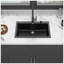Évier de cuisine en quartz - Évier de cuisine encastré en granite noir 33 x 22 po