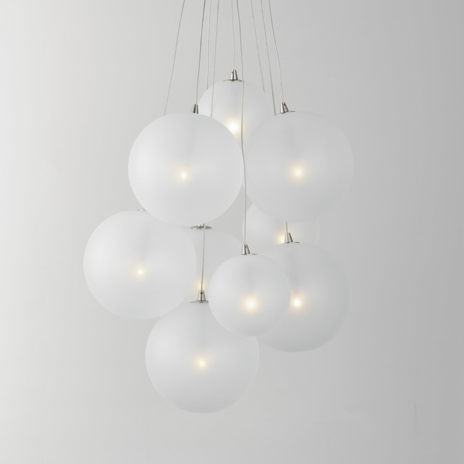Celica 9 Light Glass Dimmable Pendant, Satin Nickel