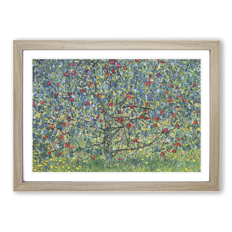 Orchard with Roses by Gustav Klimt - Picture Frame Painting, 27cm H x 36cm W x 2cm D, Oak Framed