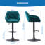 Swivel Velvet Upholstered Adjustable Height Counter Stool-1680333993