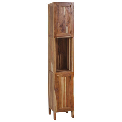 Curvature Teak Freestanding Linen Cabinet