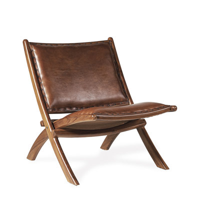 Leather Folding Low Armchair
