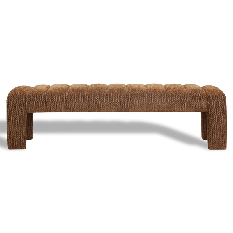Bellisima Channel Tufted Bench, Brown