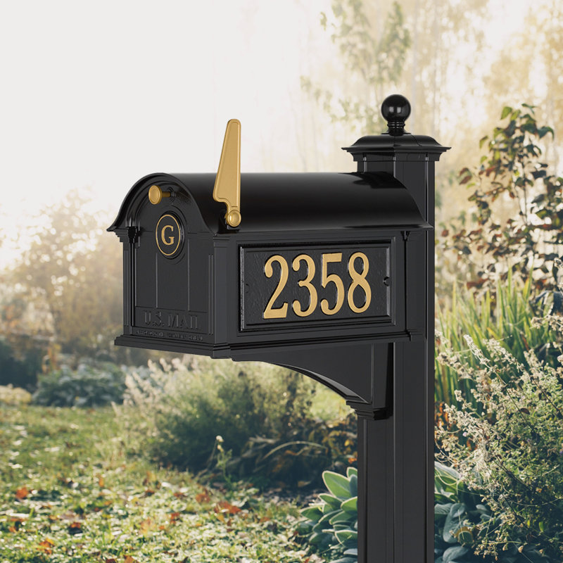 Balmoral Post Mounted Mailbox, Yes, Black