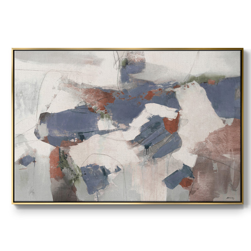 " Blue Abstract ", 25" H x 17" W x 2"D, Gold