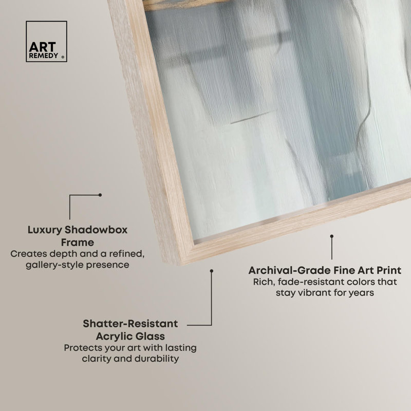 «Golden Bond Shadowbox Print» par Art Remedy, H 17 po x l 21 po, Crème, crème